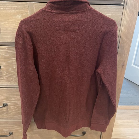 BANANA REPUBLIC Men's Shawl Neck Blue Ultra Soft Waffle Sweater - Wine Medium - Picture 3 of 3